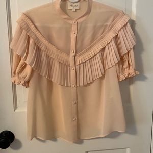 Sezane Tomette Shirt Pale Pink Size 34/US 2